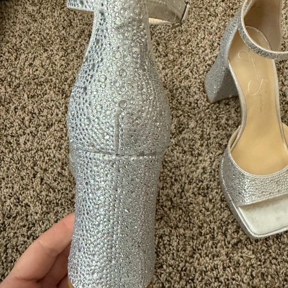 Jessica Simpson Glittering Silver Heels - Picture 5 of 8